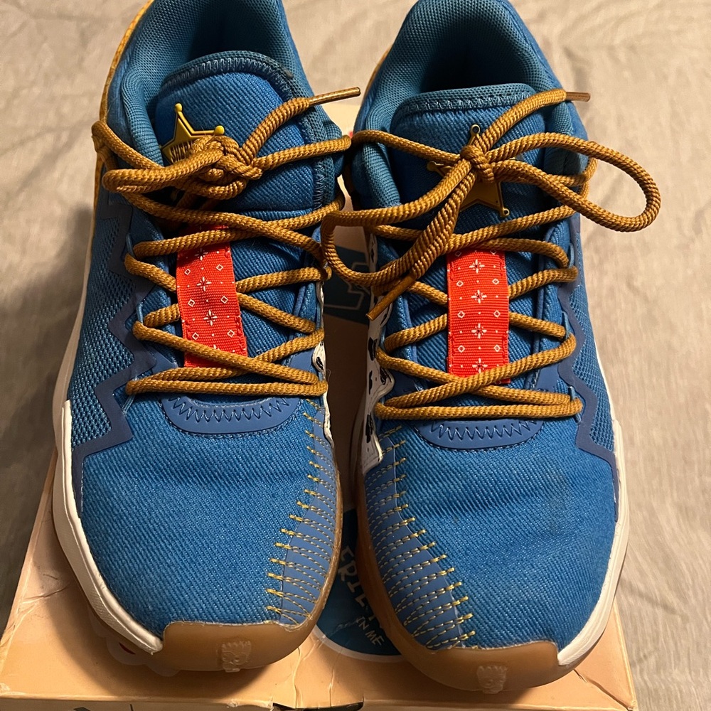Kids blue woody adidas shoes